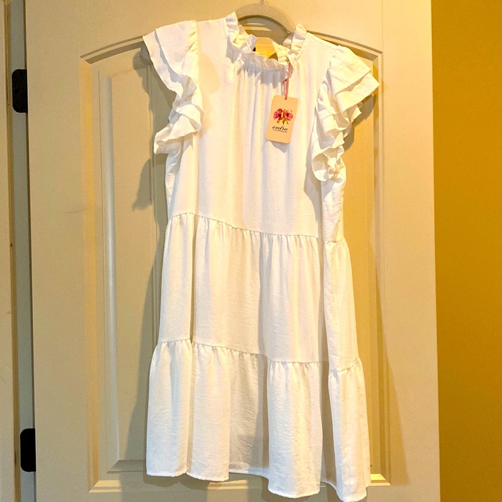 Adorable white comfy boutique dress